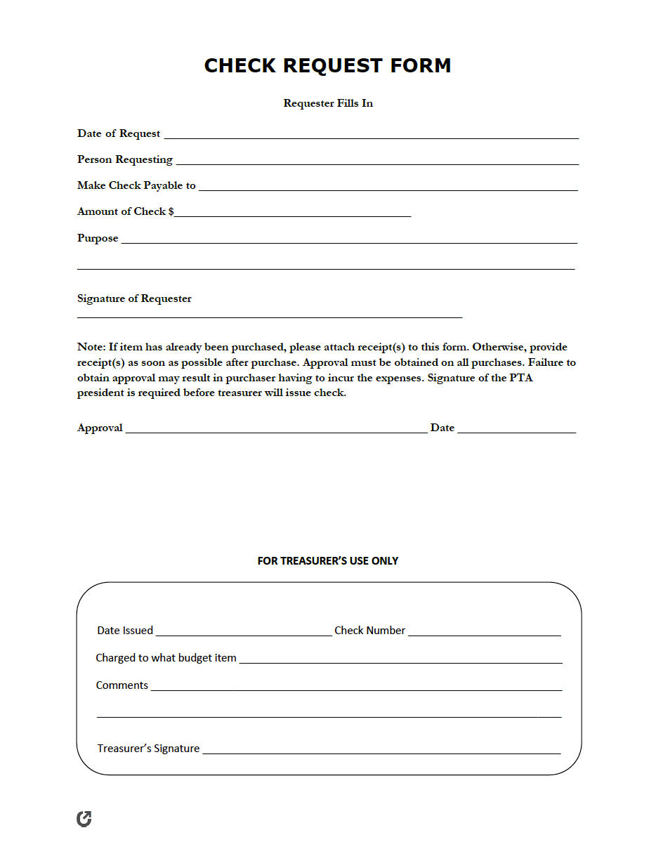 Free Check Request Forms PDF WORD EXCEL