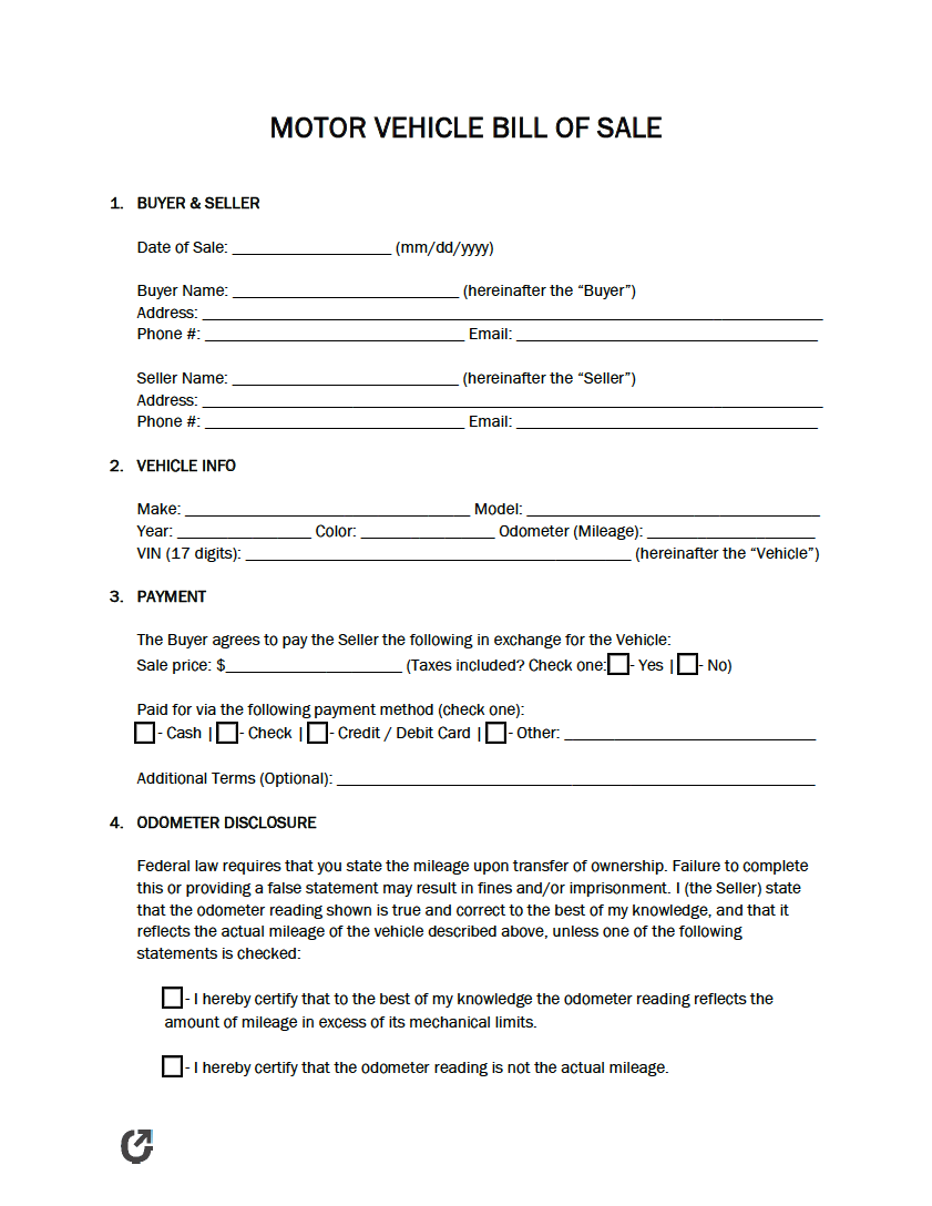 Free New Jersey Motor Vehicle Bill Of Sale Form Pdf Word Eforms My XXX Hot Girl
