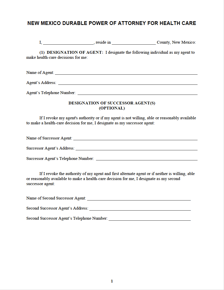 free-new-mexico-medical-power-of-attorney-form-pdf-word
