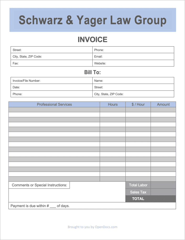 Law Firm Billable Hours Template Collection