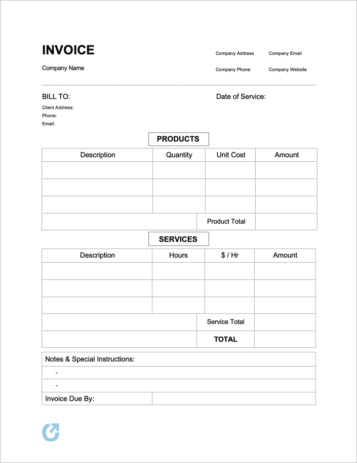 free blank invoice templates pdf word excel