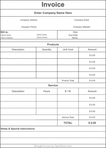 Free Google Sheets Invoice Templates