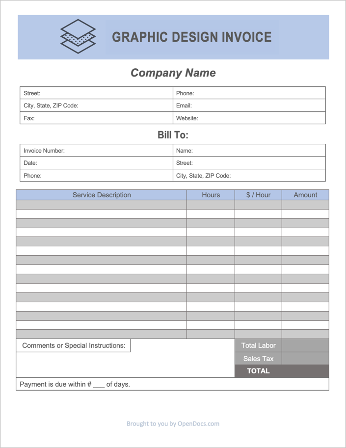 graphic design invoices templates free