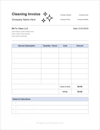 Free Cleaning Service Invoice Templates | PDF | WORD | EXCEL