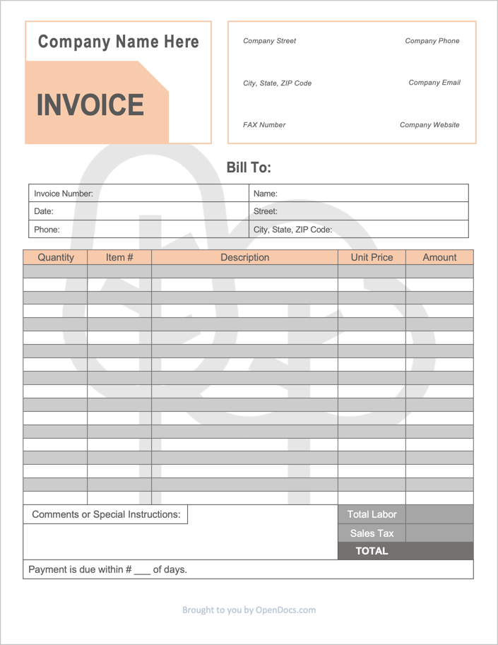 Free Landscaping Invoice Template Pdf Word Excel