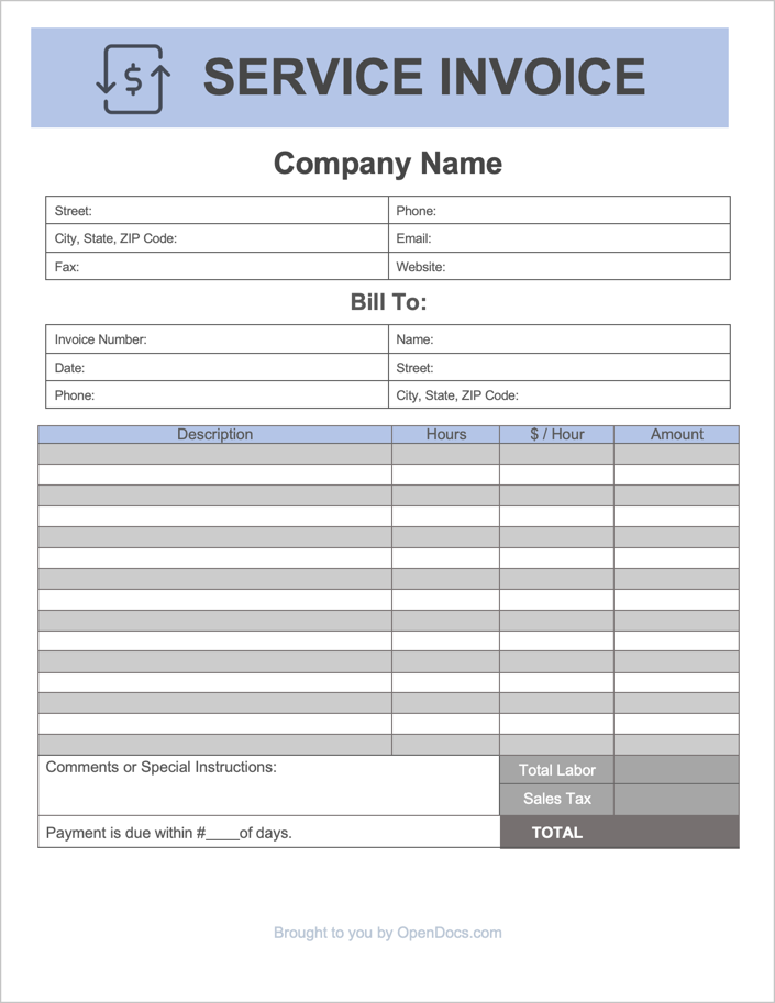 Free Service Invoice Templates Pdf Word Excel