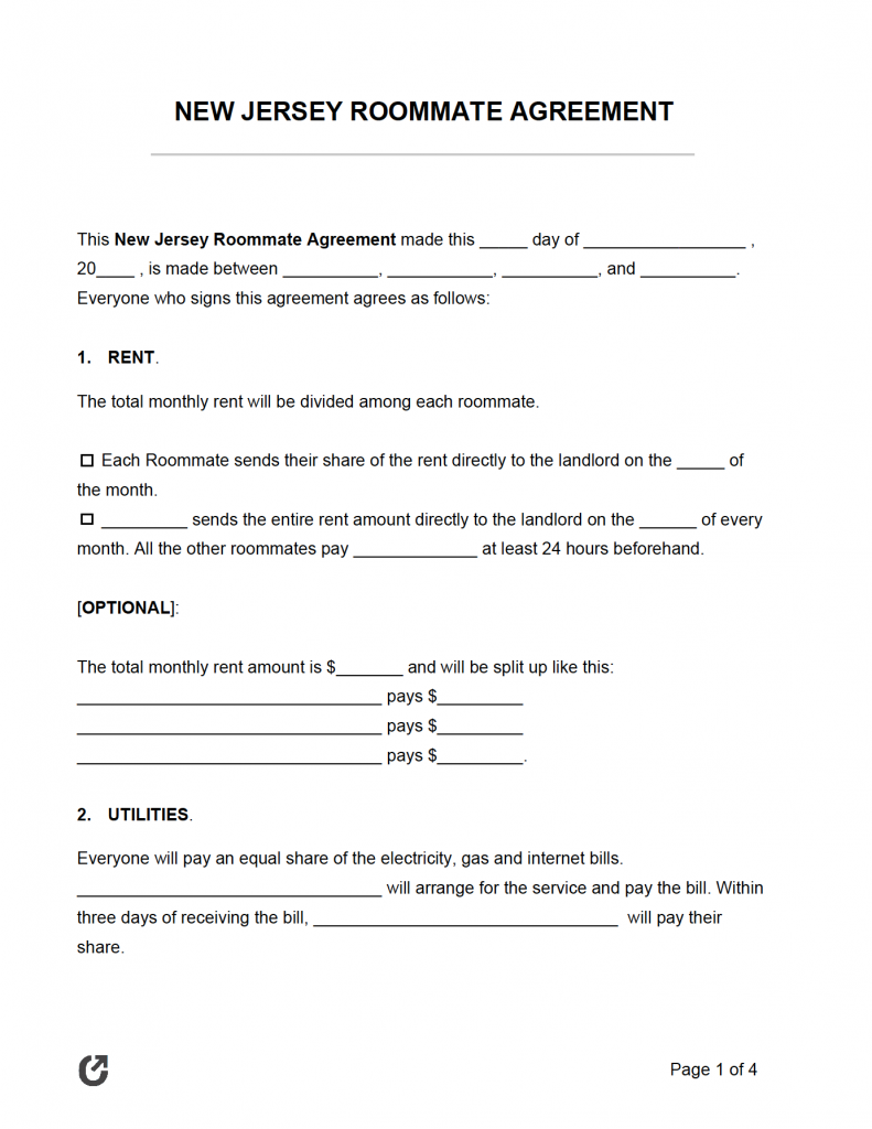 New Jersey Residential Lease Agreement Template