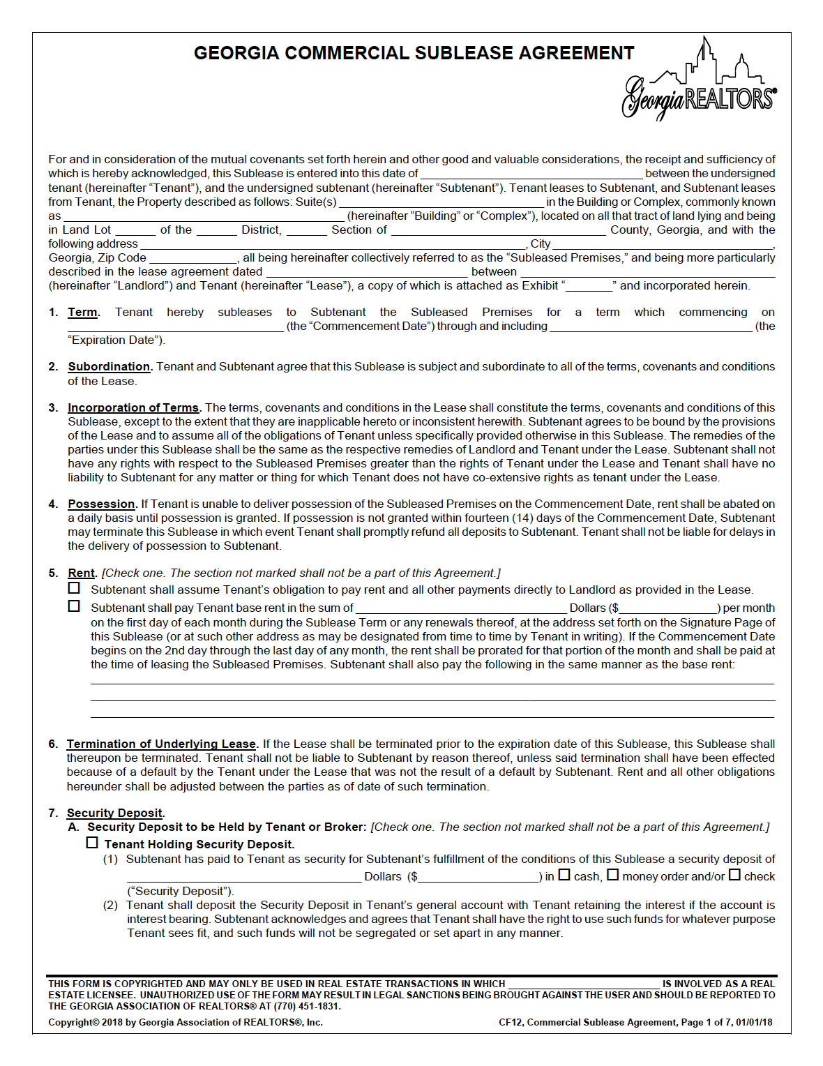free-georgia-commercial-sublease-agreement-pdf
