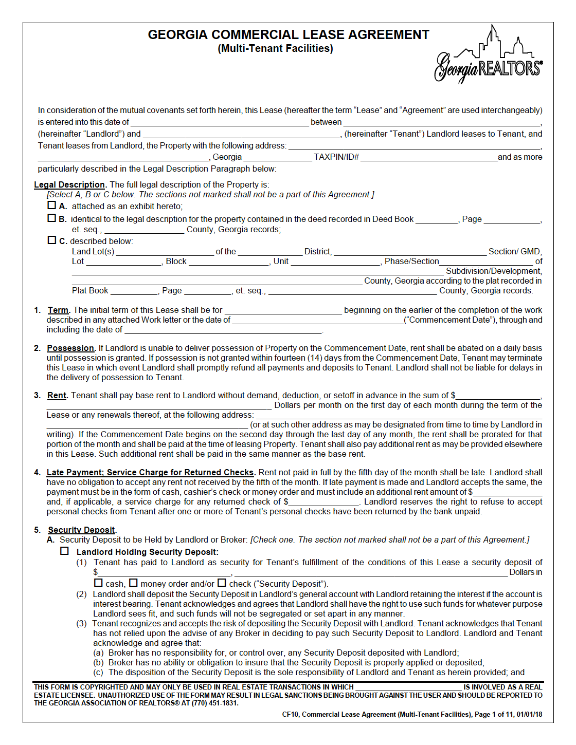 free-georgia-commercial-lease-agreement-pdf