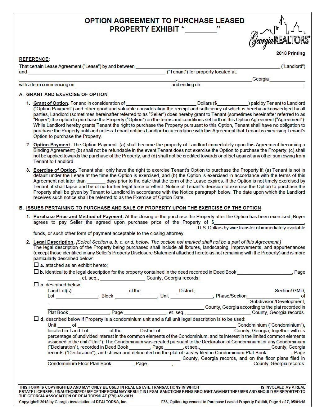 Free Georgia Lease To Own Agreement PDF