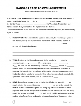 Free Kansas Rental Lease Agreement Templates | PDF | WORD | RTF