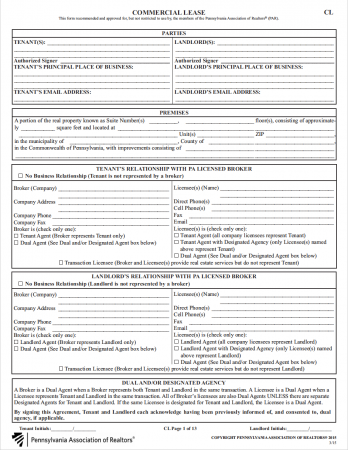 Free Pennsylvania Rental Lease Agreement Templates | PDF | WORD