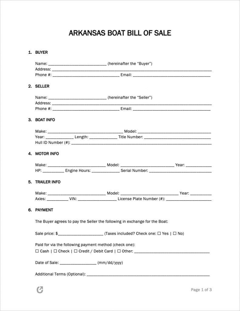Free Arkansas Bill of Sale Forms (4) PDF