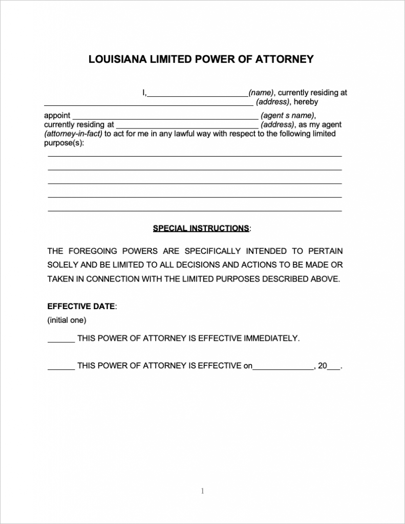 does power of attorney need to be notarized in louisiana