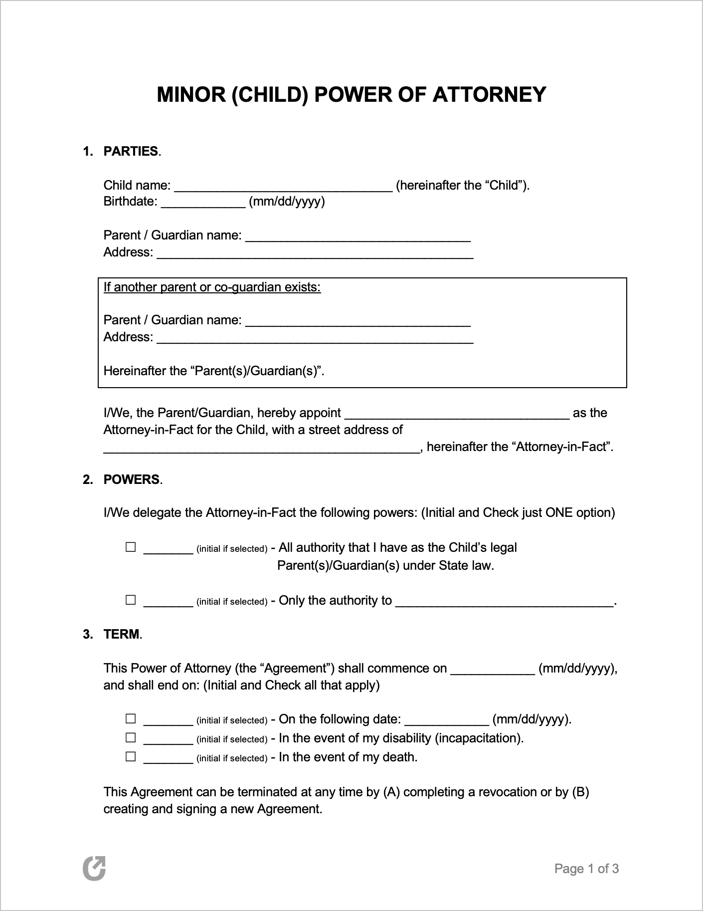 free-minor-child-power-of-attorney-forms-pdf-word-rtf