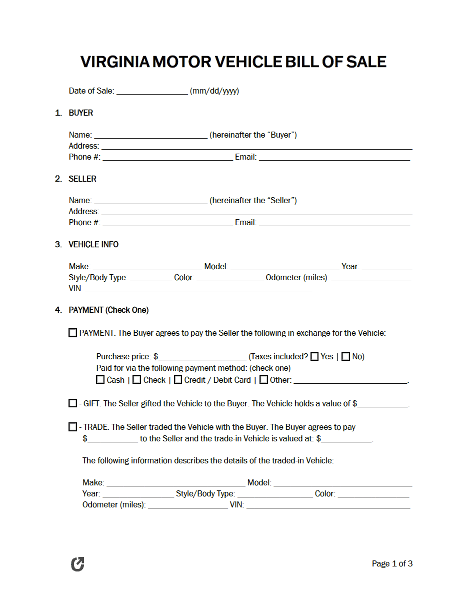 bill of particulars virginia pdf